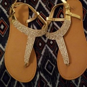Champagne gold and pearl sandals